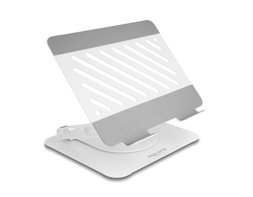 Delock Tablet und Notebook Standhalterung verstellbar, Alu, 360° drehbar