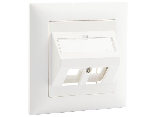 Dätwyler UP60 Schrägaus-Dose 2x KS, weiss