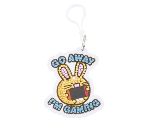Go Away Im Gaming Crystal Art Bag Charm