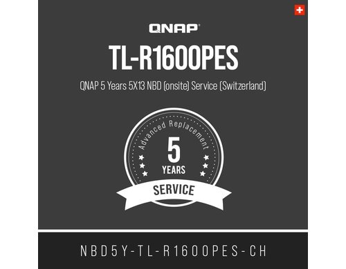 QNAP 5 Jahre 5X13 NBD (onsite) Service (CH) NBD5Y-TL-R1600PES-CH, Electronic copy