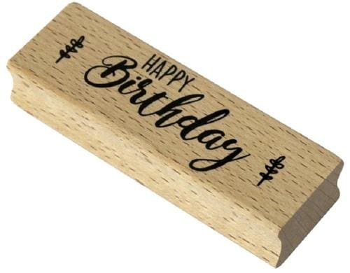 Artoz Motivstempel Happy Birthday 90x30xH19mm, Buche