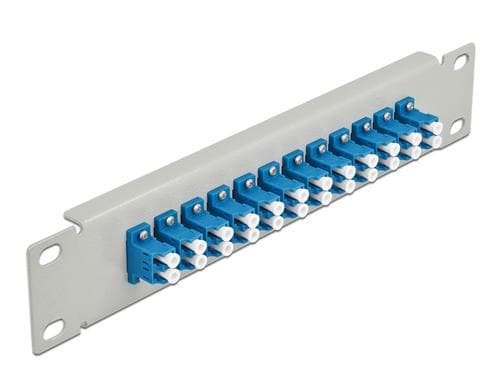 Delock 10Patchpanel Duplex 12Port LC Singlemode,1HE,Blau-Grau,254x44x10mm