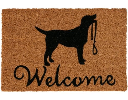 Boltze Fussmatte Dog L:60 cm, PVC, Kokos, Schwarz, Natur