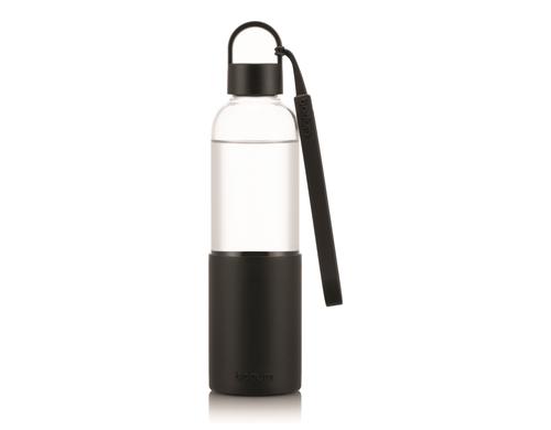 Bodum Trinkflasche Melior 0.5 Liter schwarz Borosilikatglas, Silikon