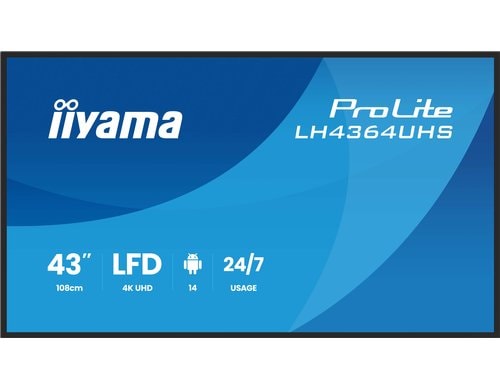 Iiyama LH4364UHS-B1AG 43, VA, UHD, 500cd, Android 14