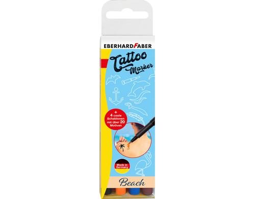 Eberhard F. Tattoo Marker Set Beach im Blister, 4 Stück