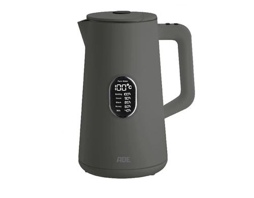 ADE Wasserkocher mit Themperaturanzeige grau, 1.5 Liter, 1800W