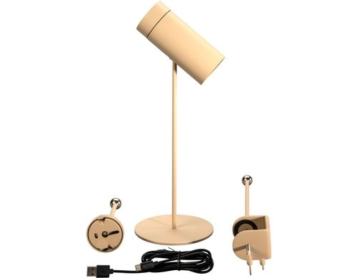 Konstsmide Multi USB-Tischleuchte Sand LED 2200/3000K, Dimmbar / IP54