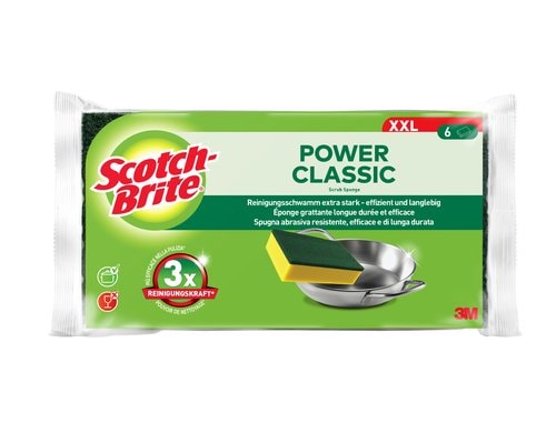 3M Scotch-Brite Schwamm Classic XXL Inhalt 6 Stück, kratzend, Griffschwamm
