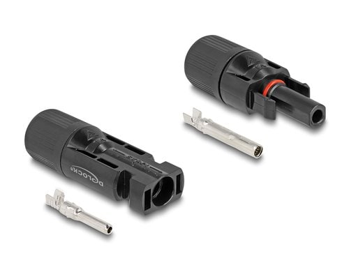 Delock DL4 Solar Steckverbinder Stecker zu Buchse, schwarz, 2 Stück