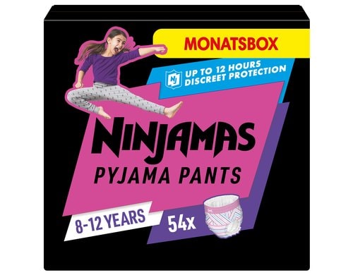 Pampers Ninjamas Mädchen 8-12 Jahre Monatsbox / 54 Stück