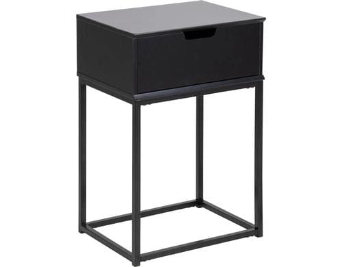 AC Design Nachttisch Mitra MDF/Stahl, 40x30x61,5 cm, Schwarz