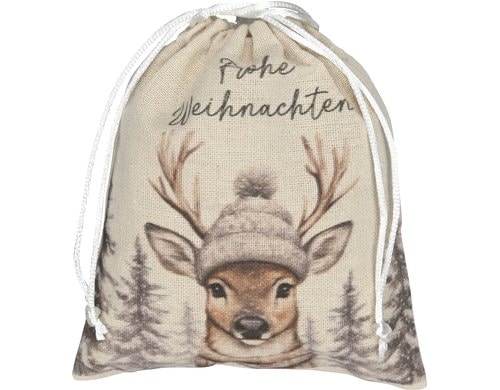 COCON Beutel Hirschkopf braun Polyester, 13x15cm
