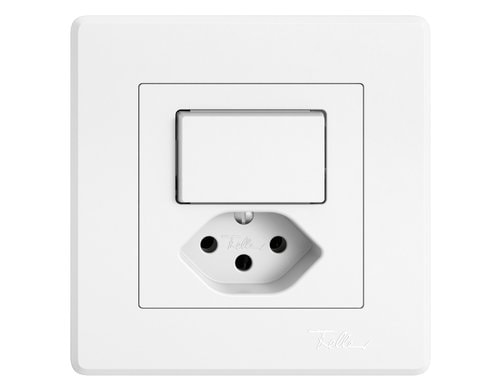 Feller EDIZIOliv Komb 1xT13-1xS3, UP, weiss Komplettset mit Steckklemmen Snapfix