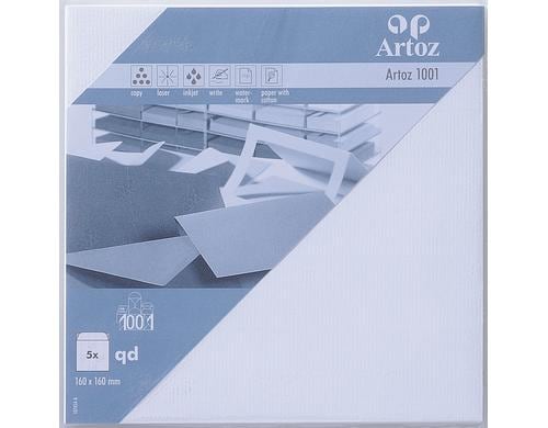 Artoz Couvert 1001 16cmx16cm 100 gm2, blütenweiss, 5 Blatt