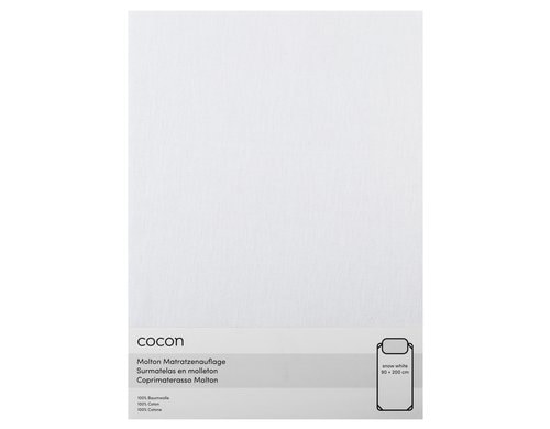 COCON Molton mit Gummiband, weiss 90 x 200cm