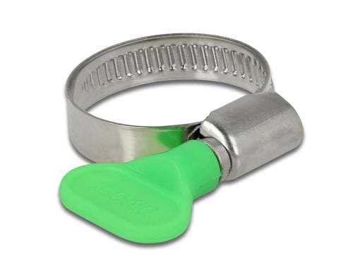Delock Schlauchschellen, Grün, 10 Stück 22-32 mm, Edelstahl, Kunststoff