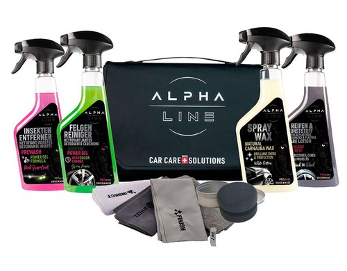Car Care Set in Tasche Autopflege, gut aufgeräumt in der Tasche
