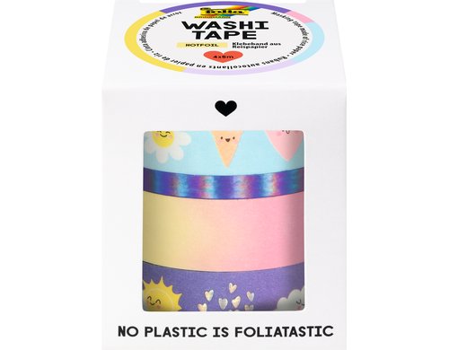 Folia Washi Tape Hotfoil Rainbow Cloud 4er Set