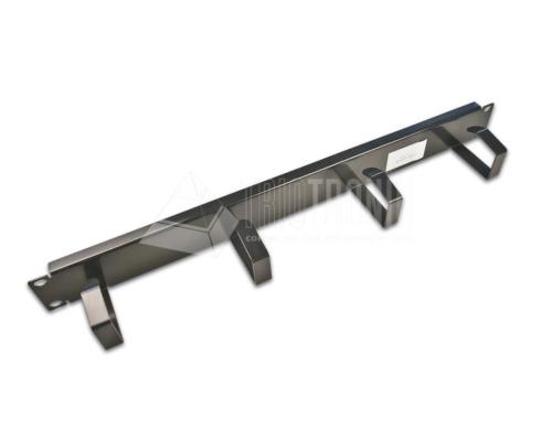 19 WIREWIN 1HE Kabelführungspanel mit 4 Metallringen, schwarz