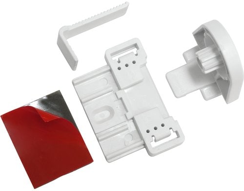 Gardinia EASYFIX Klebe- und Klemmset EF-1 Weiss, Kunststoff, Klemmträger verstellbar