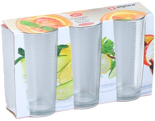 Alpina Trinkglas 270ml, 3 Stück Glas, 6.5x13.5 cm (DxH)