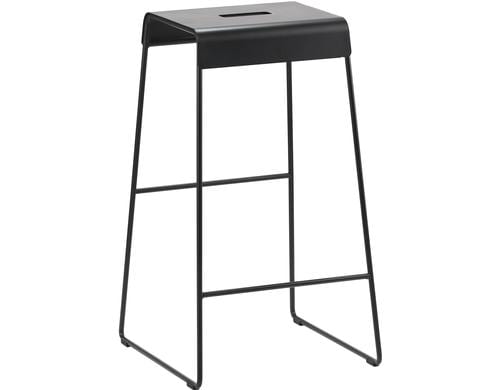 Zone Hocker schwarz 65cm Metall, Eisen, 38x38x65cm