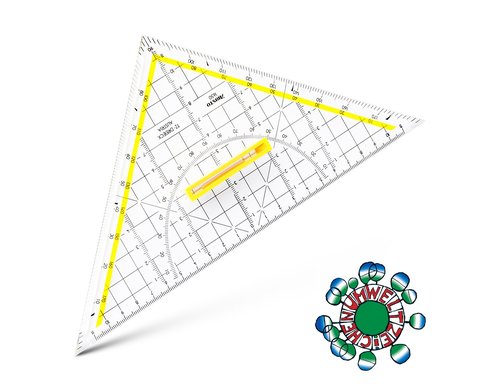 Aristo TZ-Dreieck 25cm Griff lösbar, Facette, Tuschenoppen