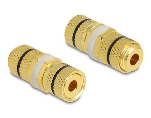 Delock Audio Adapter Polklemme/Polklemme zum Einbau, Farbring schwarz, Optik 1