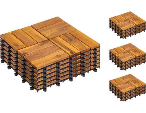 COCON Bodenplatte 12 Latten, 4 Pack à 6 Stk 30x30cm, 6 Stk., FSC Akazie