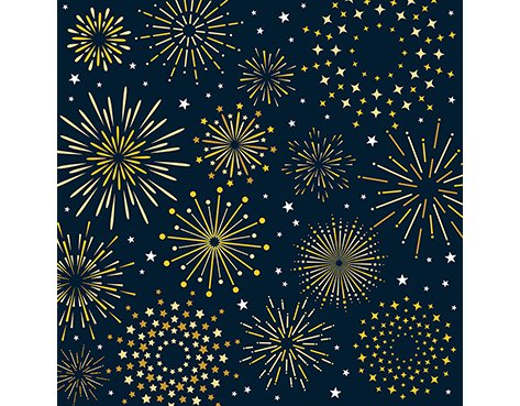 B+C Weihnachtsservietten Firework midnight Grösse 25x25cm, 20 Stück, 3-lagig