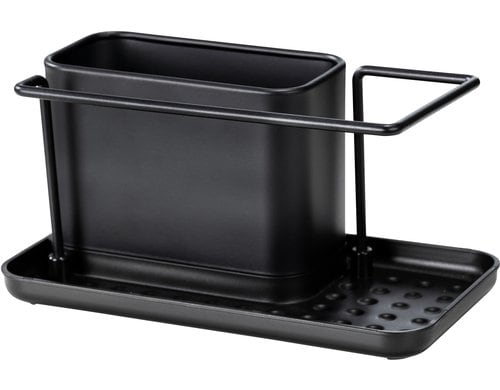 Wenko Spültrog-Organizer Orio Schwarz Edelstahl, 21x10,5x12 cm