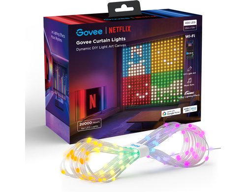 Govee Govee Curtain Lights RGBIC, 400 LED's, 1.5x1.5m
