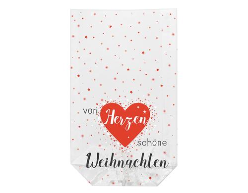 B+C Klarsichtbeutel Weihnachtsgrüsse 10 Stück, Grösse: 11.5 x 19 cm