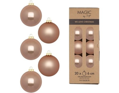 Inge Weihnachtskugel Golden Sesame, 20Stück Glas, D: 6 cm
