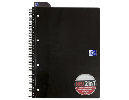 Oxford Collegeblock black 90g/qm, A4+, 70 Seiten, liniert 7mm