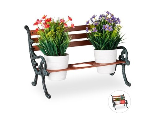 relaxdays Blumenbank Mini M H x B x T: ca. 24,5 x 40 x 22 cm