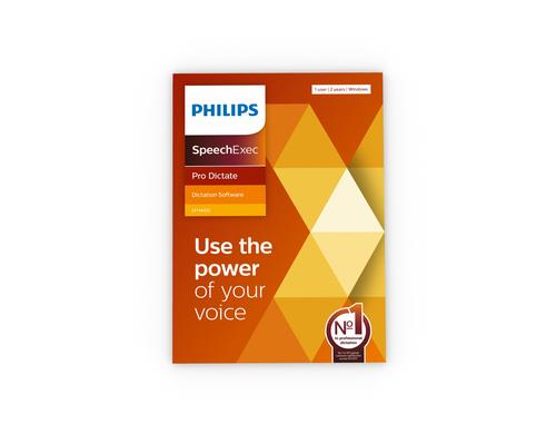 Philips LFH4422 SpeechExec Pro Dictate ESD, Lizenz für 1 Arbeitsplatz, 2 Jahre Abo