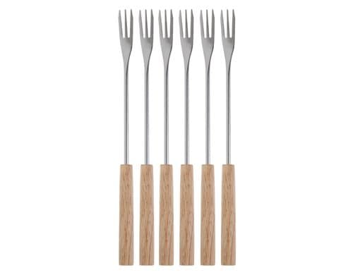 COCON Fondue Gabel Holz 26cm 6 Stk, Eichenholz, 26cm