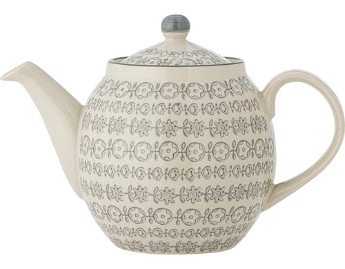 Bloomingville Teekanne Karine, Grau 14x16 cm (DxH), Steingut