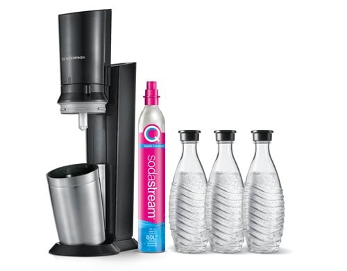 Sodastream Crystal Black Mega Pack CQC, inkl. 60l Zylinder, 3 Karaffen 0.7l