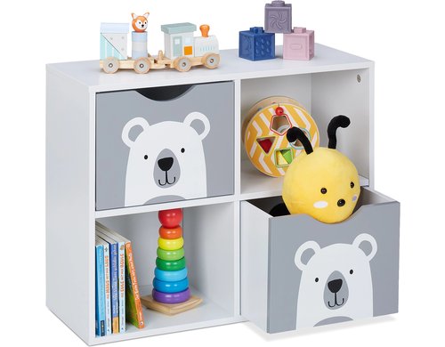 relaxdays Kinderregal Bär MDF/Kiefern China