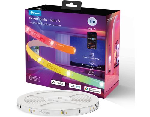Govee LED-Leuchtstreifen 3M Matter mit Schutzbeschichtung, WiFi, BT, RGBIC