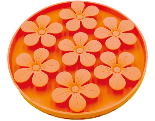 Bubimex Leckmatte für Katzen & Hunde Lickflower orange