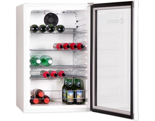 Coldtec Kühlschrank 130L C, 115l, Glastüre, silber