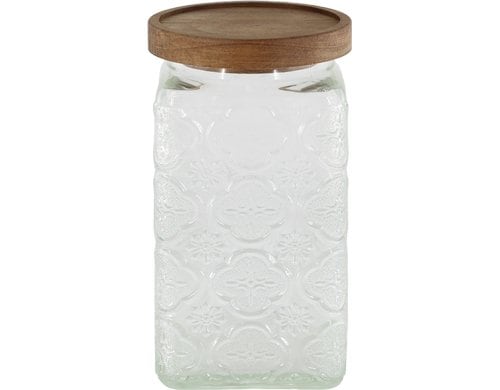 Chic Antique Aufbewahrungsglas 1000 ml Glas mit Blumenmuster