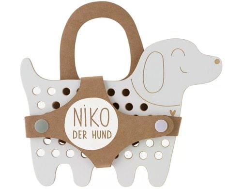 Fadenspiel Niko der Hund FSC-Holz, 19,5 x 20 x 2 cm