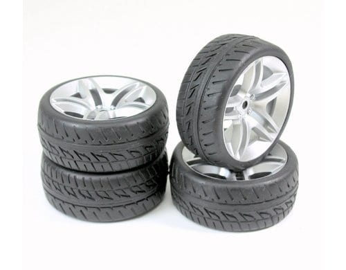 Absima Räderset Onroad 10-Speichen / Profil silber 1:10 (4)