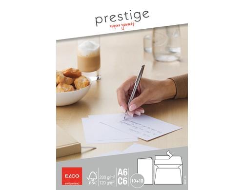 Elco Schreibkarten Prestige, 10 Stk Doppelkarten A6, mit Couverts C6