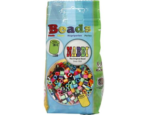 Creativ Company Bügelperlen Nabbi Medium 1100 Stück, gestreift
